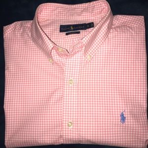 Ralph Lauren Pink and White X-LARGE Slim Fit